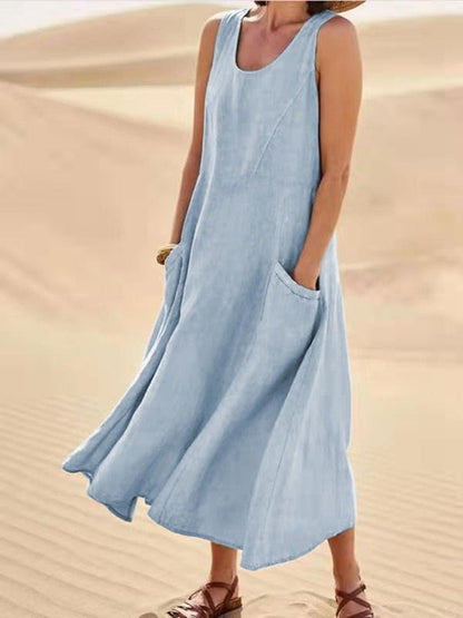 Celeste | Women’s Sleeveless Maxi Dress with Pockets