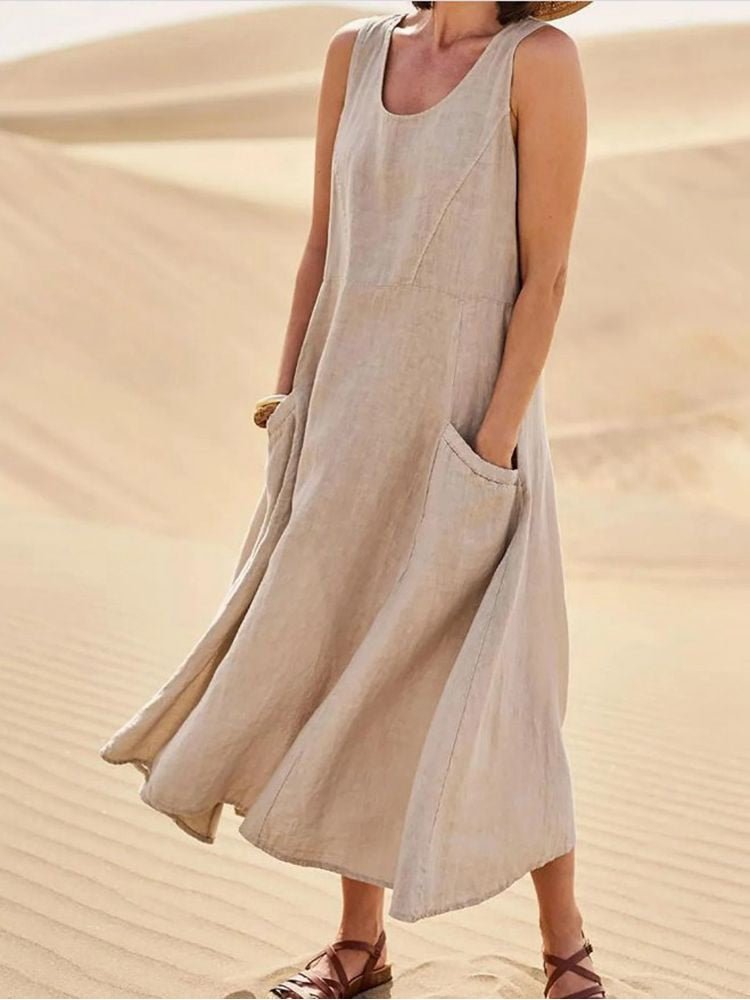 Celeste | Women’s Sleeveless Maxi Dress with Pockets