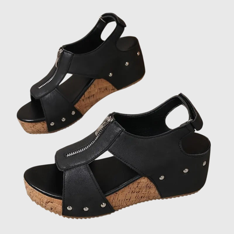 Wilma | Women’s Orthopedic Sandal With Front Zipper Closure
