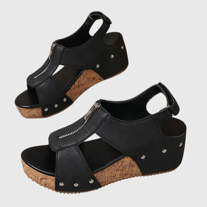 Wilma | Women’s Orthopedic Sandal With Front Zipper Closure