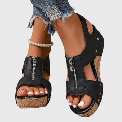 Wilma | Women’s Orthopedic Sandal With Front Zipper Closure