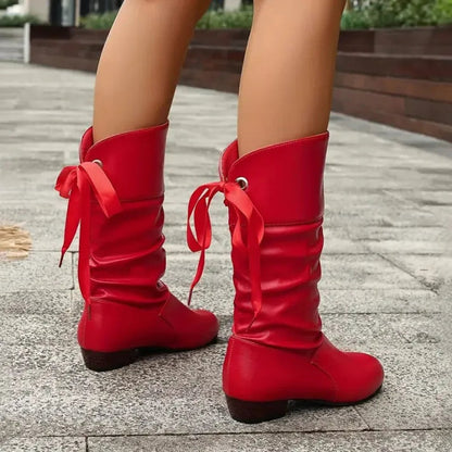 Isabella | Women's Slouchy Block Heel Ankle Boots with Lace-Up