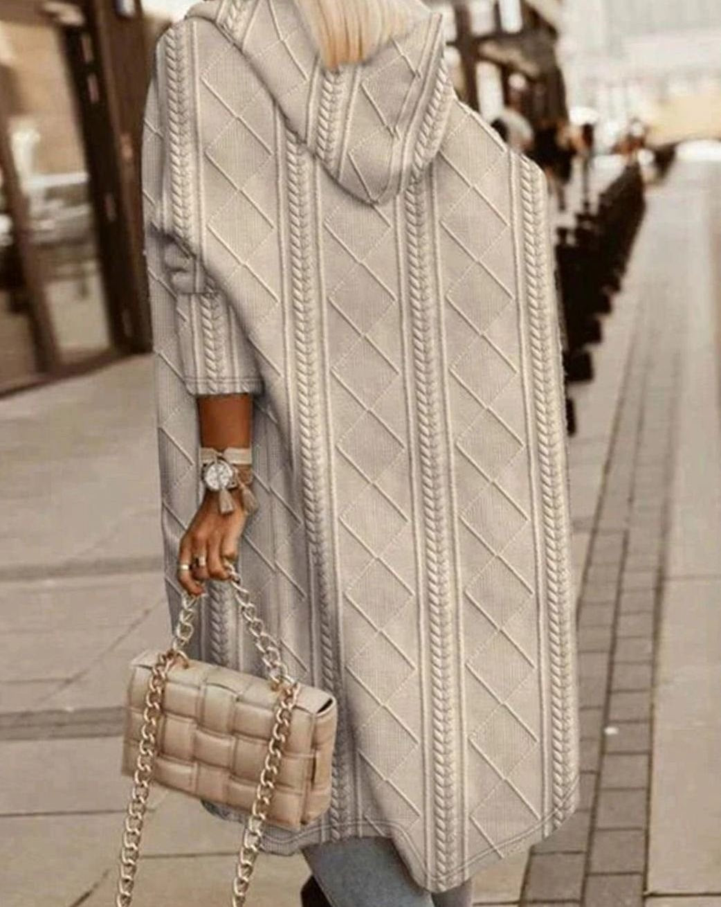 Dorothy | Women's Long Hooded Cardigan with Cotton Blend