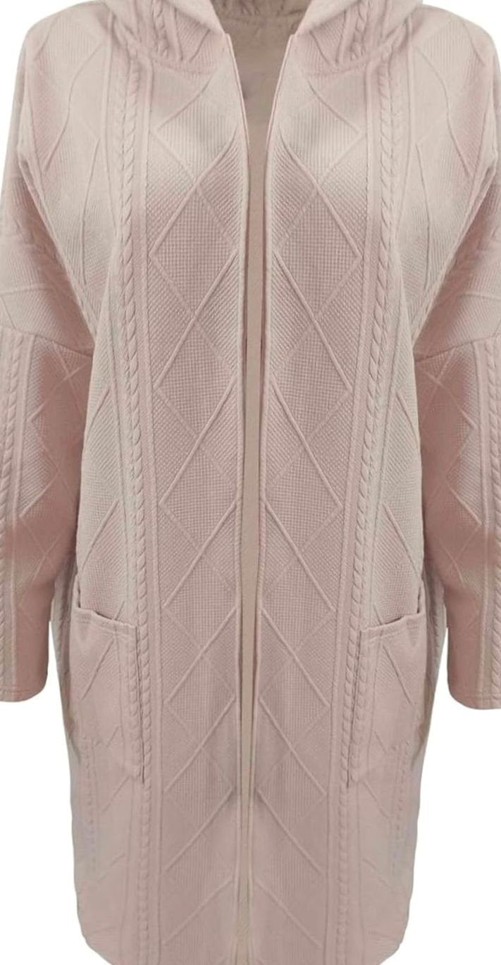 Dorothy | Women's Long Hooded Cardigan with Cotton Blend
