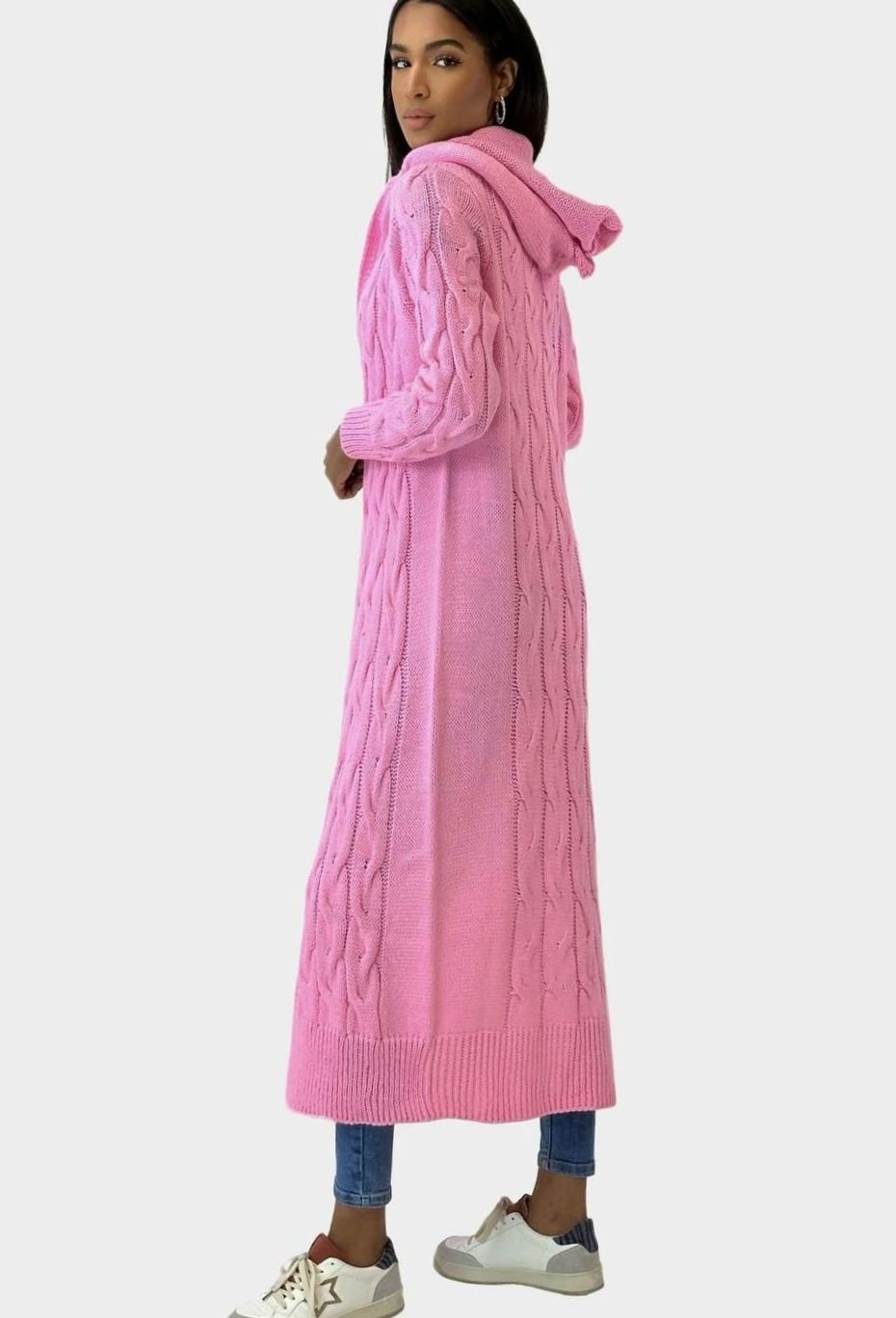 Dorothy | Women's Long Hooded Cardigan with Cotton Blend