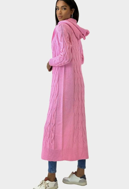 Dorothy | Women's Long Hooded Cardigan with Cotton Blend