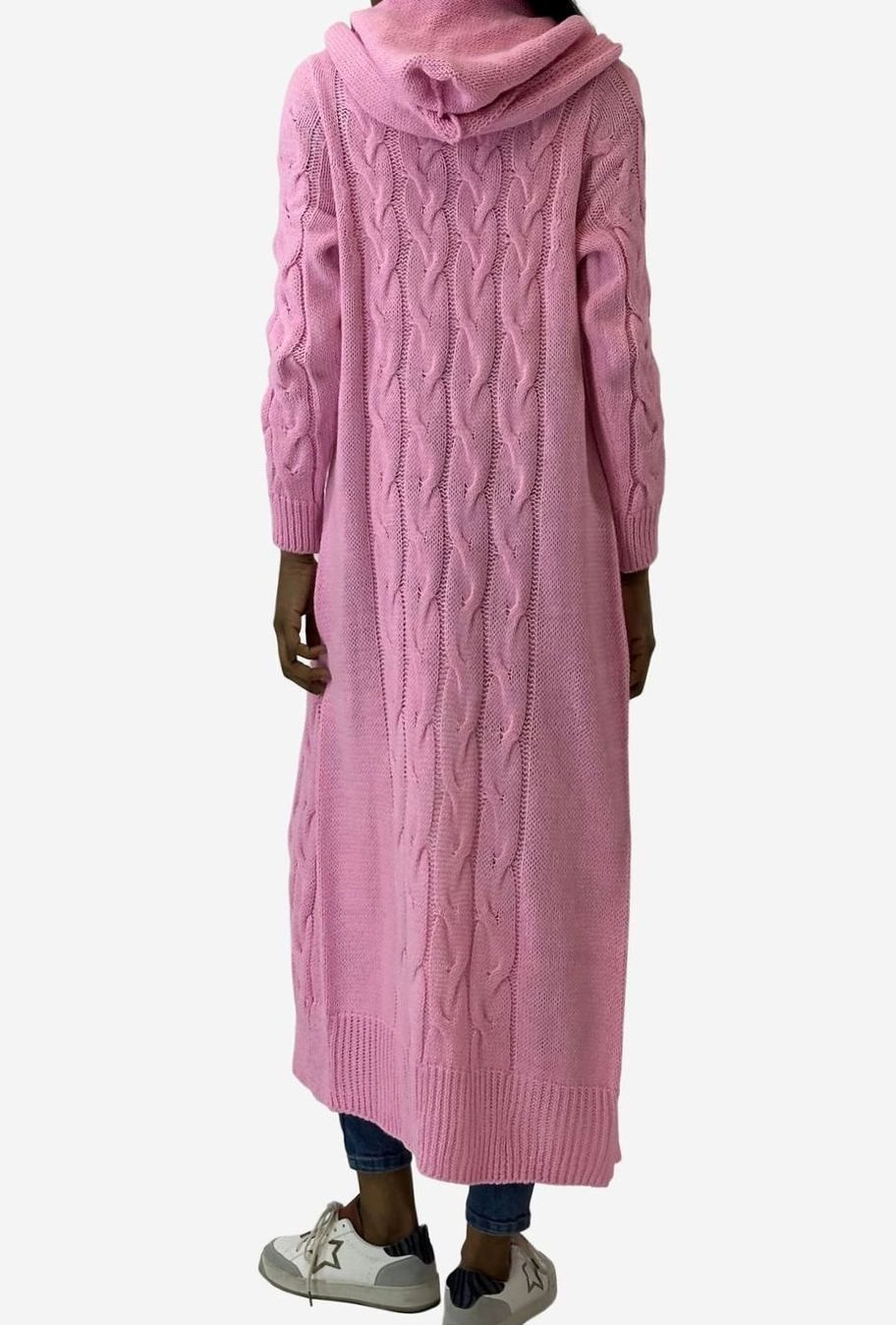 Dorothy | Women's Long Hooded Cardigan with Cotton Blend