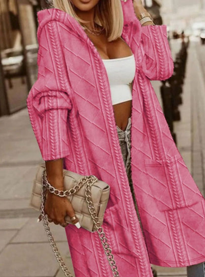 Dorothy | Women's Long Hooded Cardigan with Cotton Blend