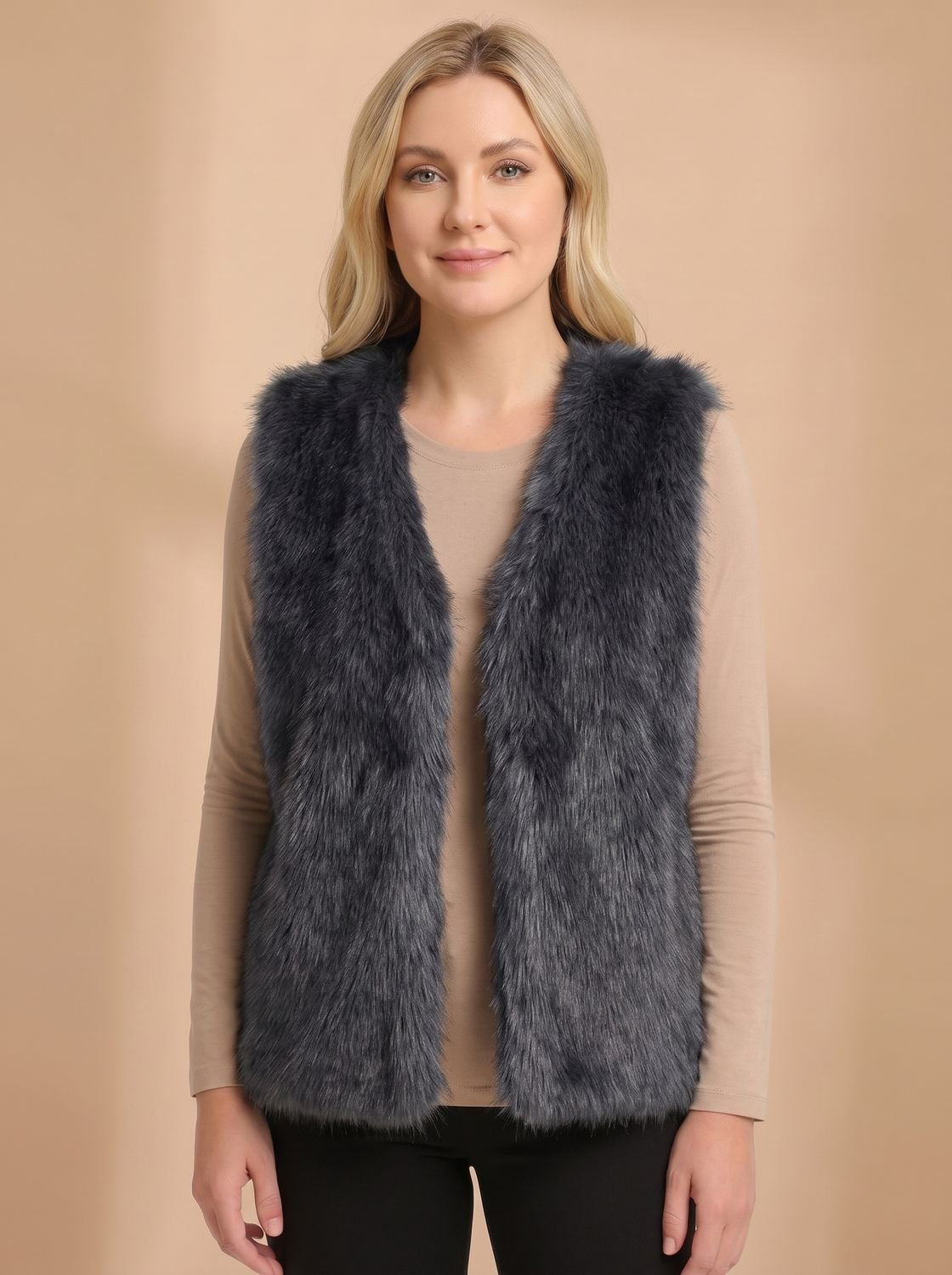 Clarabella | Women's Faux Fur Sleeveless Vest with Inner Lining