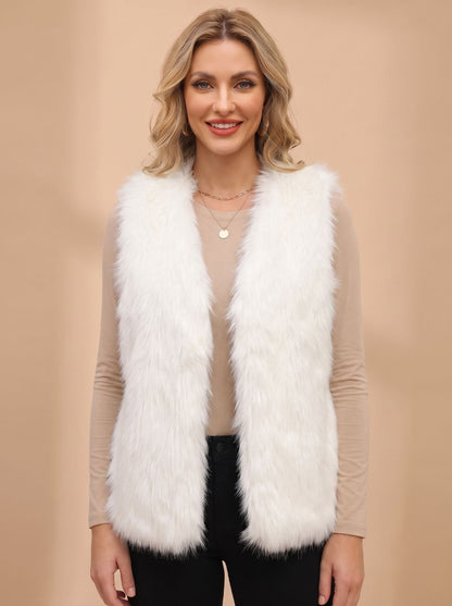 Clarabella | Women's Faux Fur Sleeveless Vest with Inner Lining