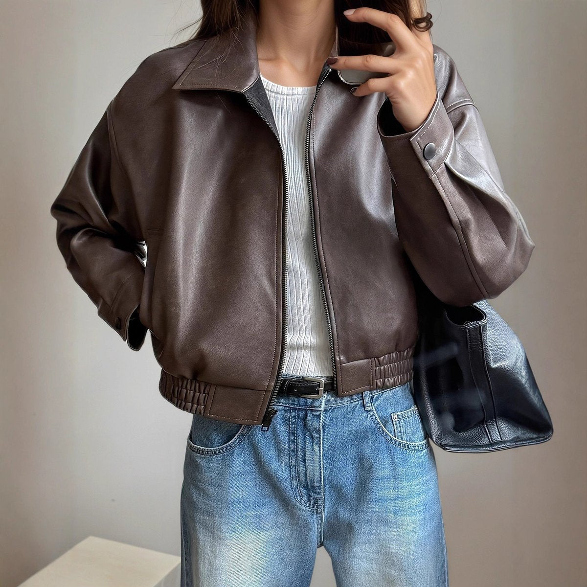 Sophia | Women's Bomber Jacket with Zip Closure
