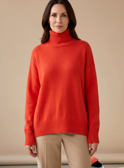 Hannah | Women's Oversize Turtleneck Knit Lounge Set with Wide Leg