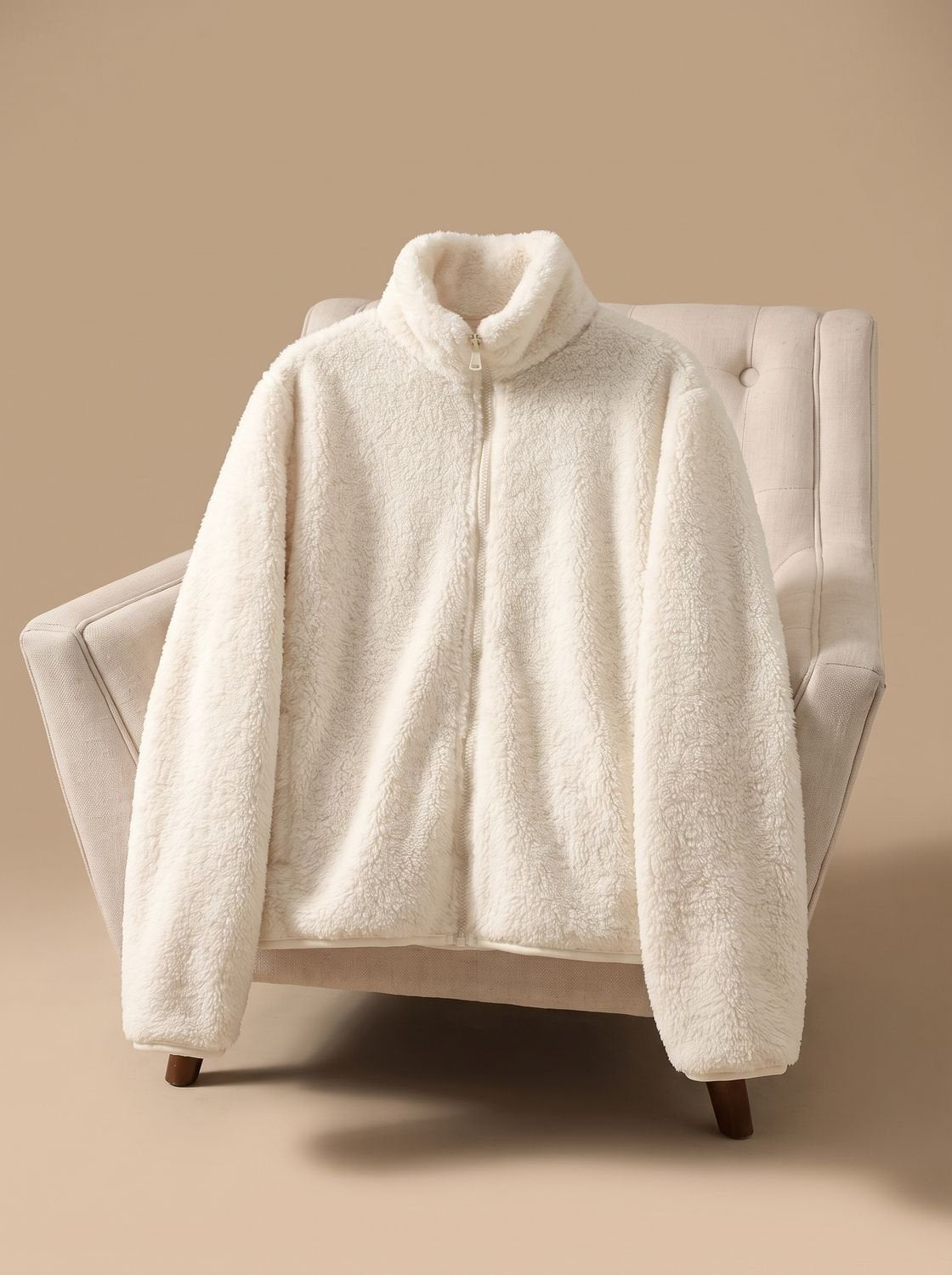Loveday | Women's Zip Fleece Jacket with Stand-Up Collar and Oversized Fit
