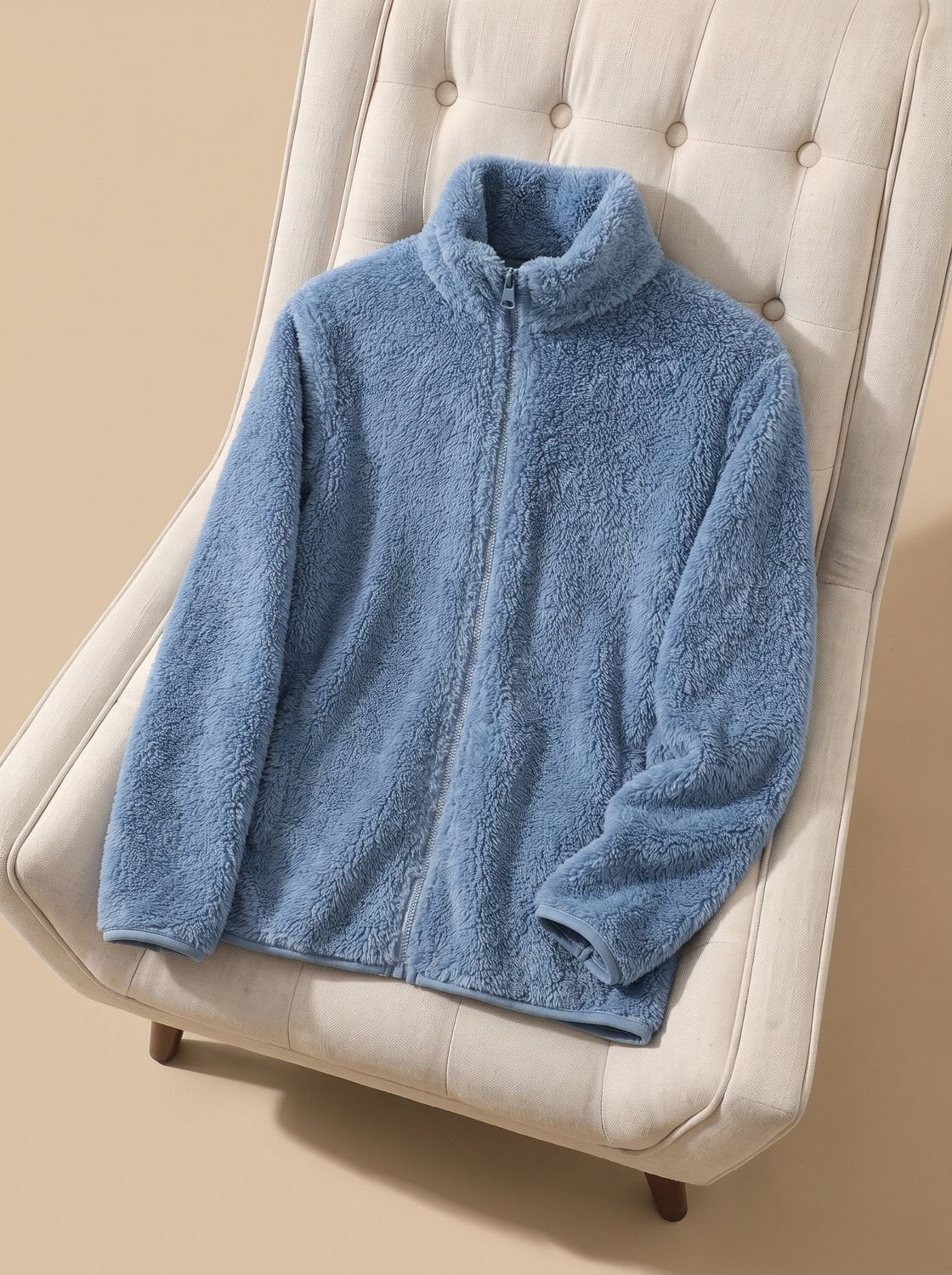 Loveday | Women's Zip Fleece Jacket with Stand-Up Collar and Oversized Fit