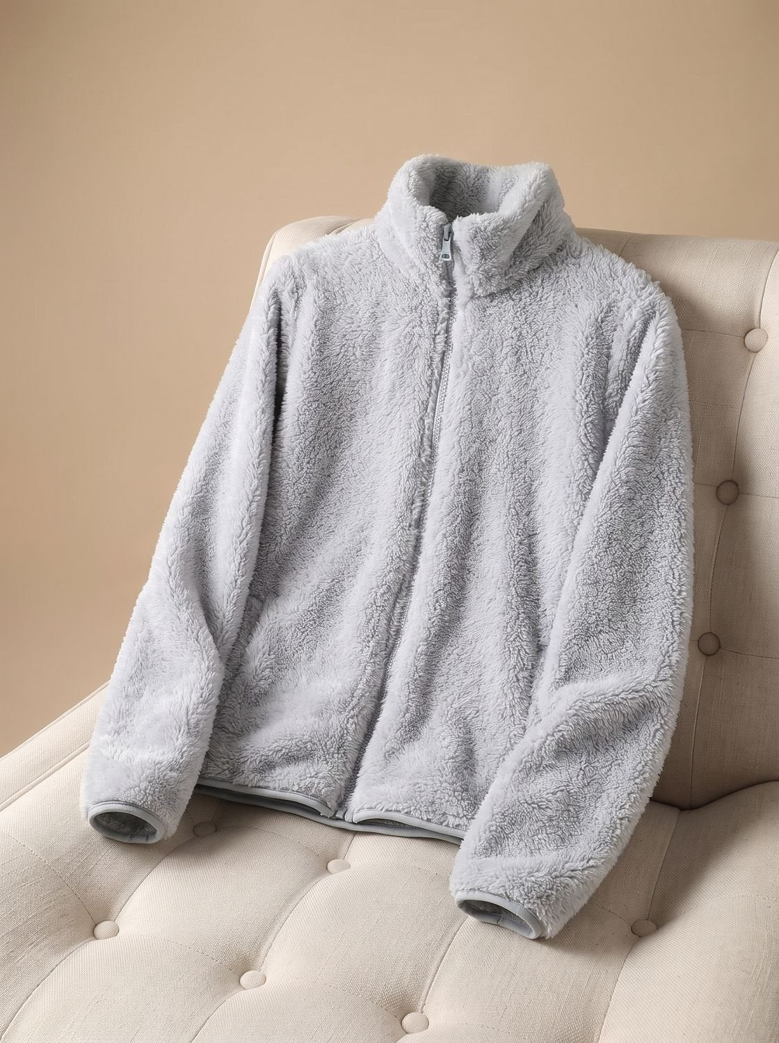 Loveday | Women's Zip Fleece Jacket with Stand-Up Collar and Oversized Fit