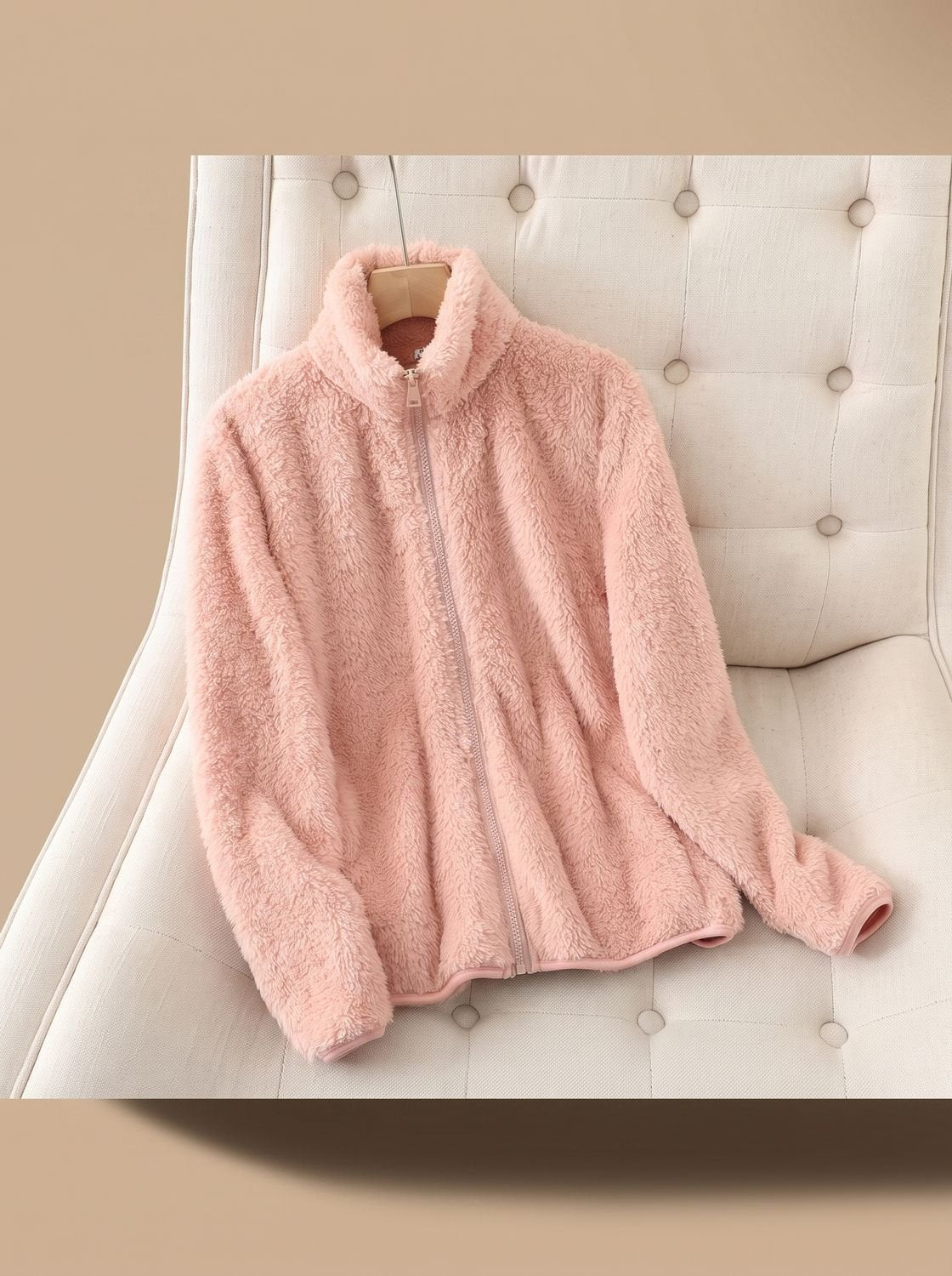 Loveday | Women's Zip Fleece Jacket with Stand-Up Collar and Oversized Fit