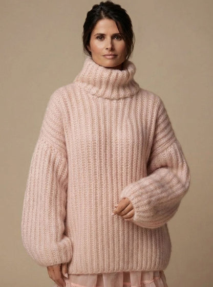 Harper | Women's Oversized Turtleneck Knit Pullover with Fluffy Warm Finish