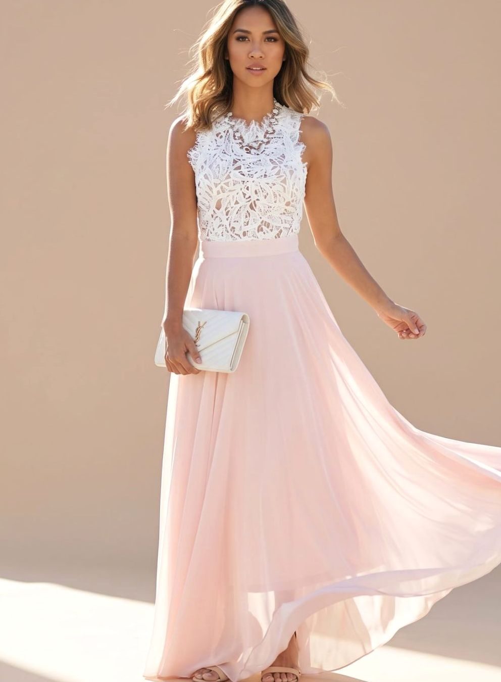 Susan | Women's Lace Chiffon Maxi Dress for Parties