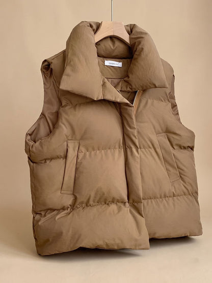 Aveline | Women's Puffer Vest with Shawl Collar and Boxy Fit