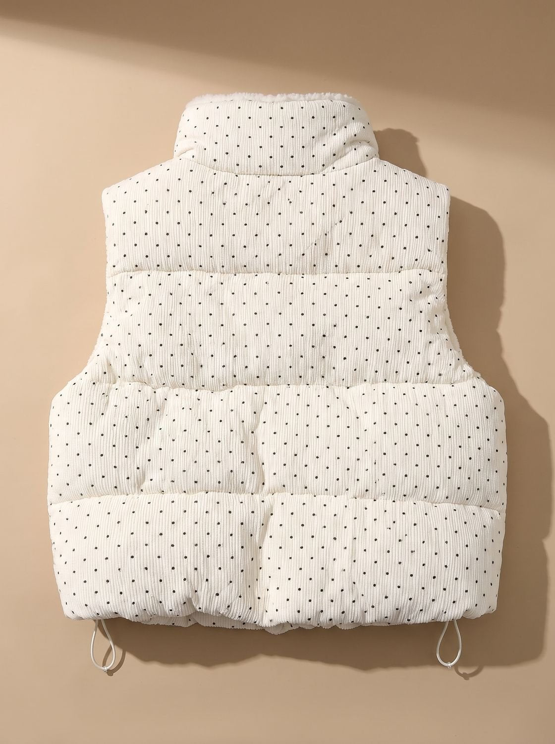 Belphoebe | Women's Dotted Quilted Vest with Teddy Lining and Stand-Up Collar