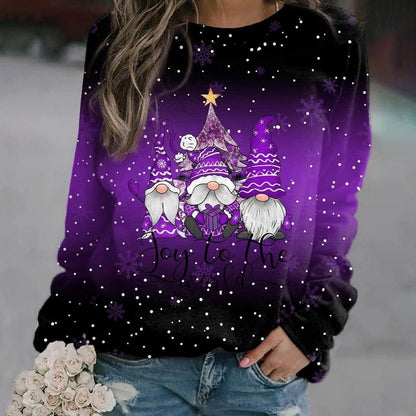 Violet | Women's Relaxed Fit Christmas Holiday Sweater with Round Neck