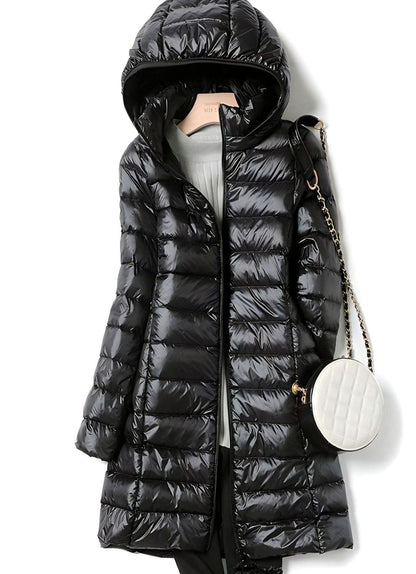 Nicole | Women's Lightweight Long Quilted Winter Jacket