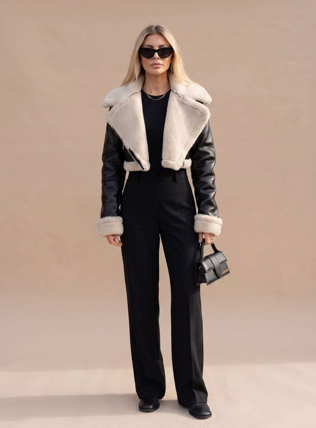 Amy | Women's Cropped Faux Leather Biker Jacket