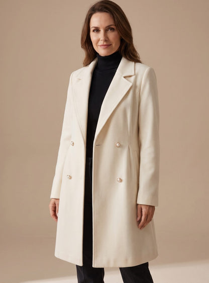 Addyson | Women's A-line Wool Coat with Double-breasted Design