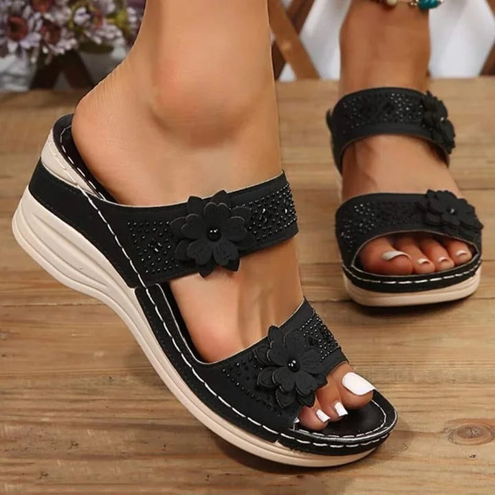 Belinda | Women’s Floral Wedge Sandals | Stylish