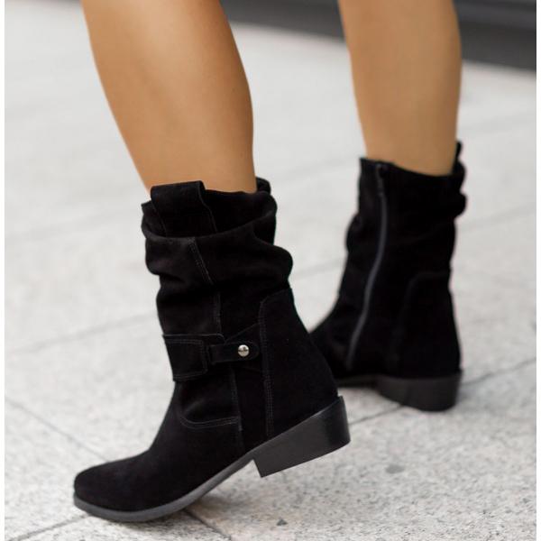 Patricia | Women's Slouch Ankle Boots with Low Block Heel