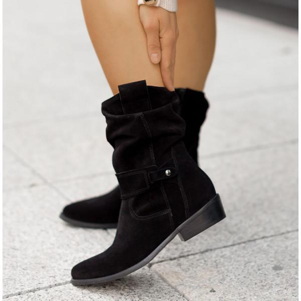 Patricia | Women's Slouch Ankle Boots with Low Block Heel