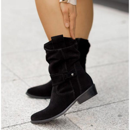 Patricia | Women's Slouch Ankle Boots with Low Block Heel
