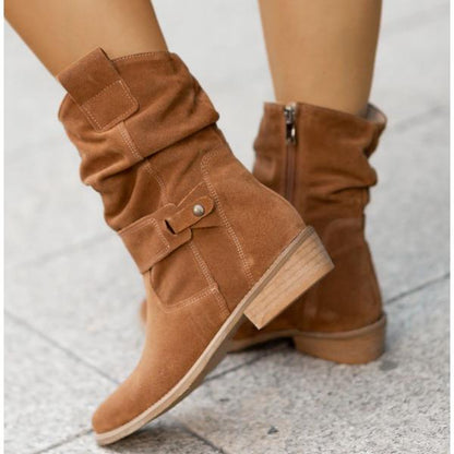 Patricia | Women's Slouch Ankle Boots with Low Block Heel