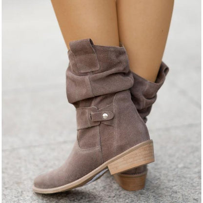 Patricia | Women's Slouch Ankle Boots with Low Block Heel