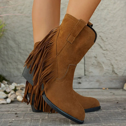 Margaret | Women's Western Cowboy Boots with Fringe