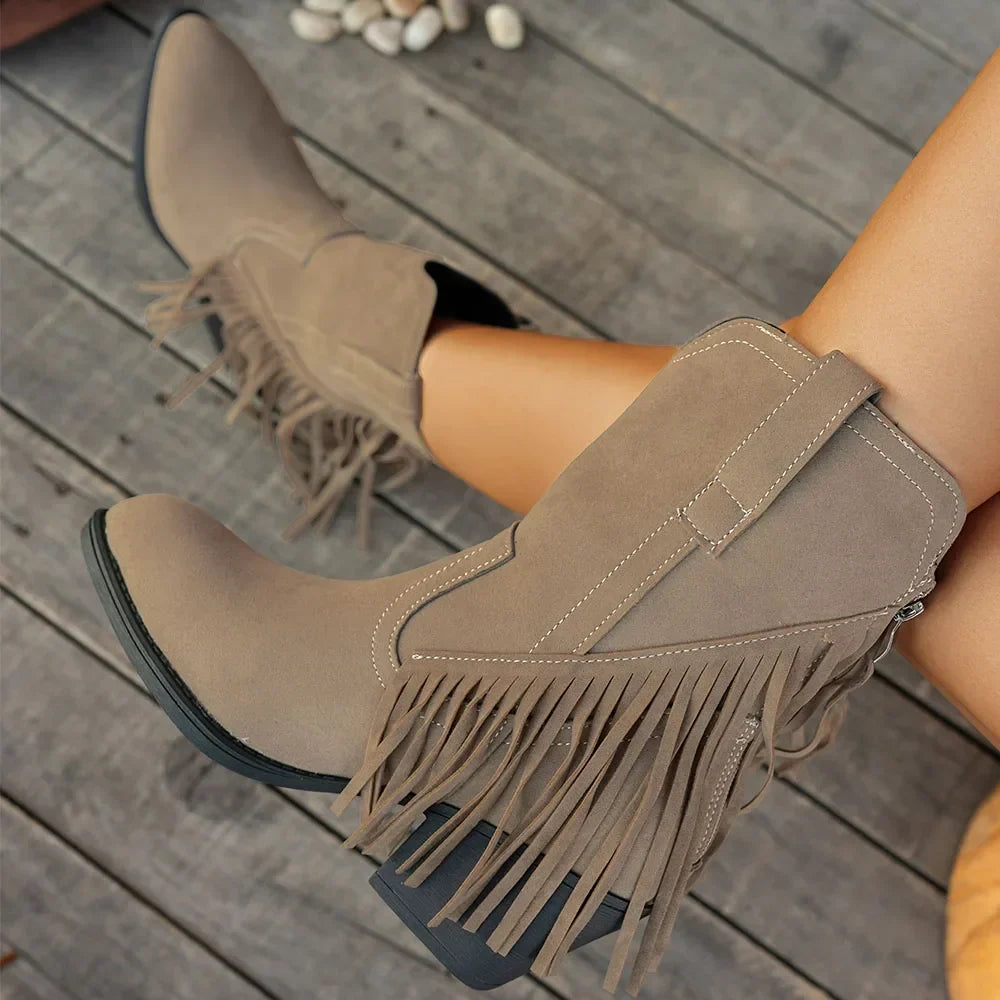 Margaret | Women's Western Cowboy Boots with Fringe