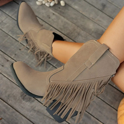 Margaret | Women's Western Cowboy Boots with Fringe