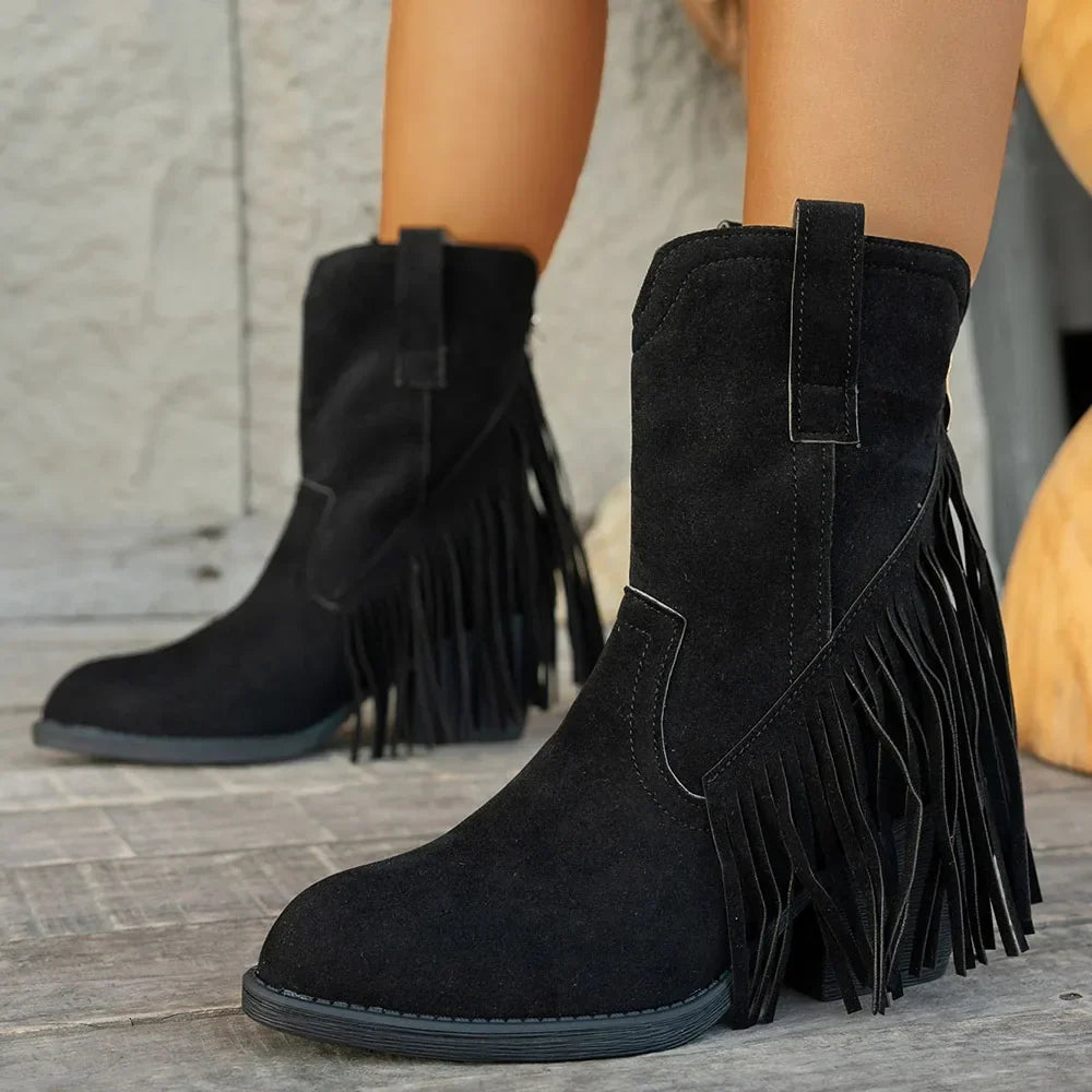 Margaret | Women's Western Cowboy Boots with Fringe