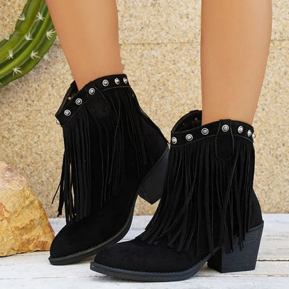 Margaret | Women's Western Cowboy Boots with Fringe