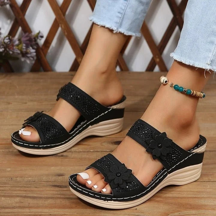 Belinda | Women’s Floral Wedge Sandals | Stylish