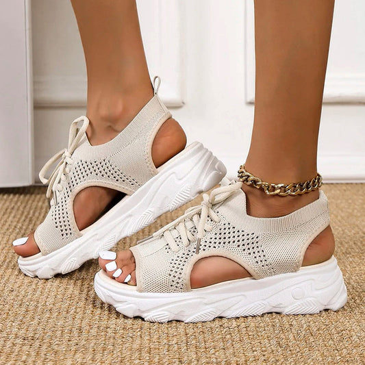 Alethea | Women’s Sporty Lace-Up Sandals with Adjustable Straps | Trendy