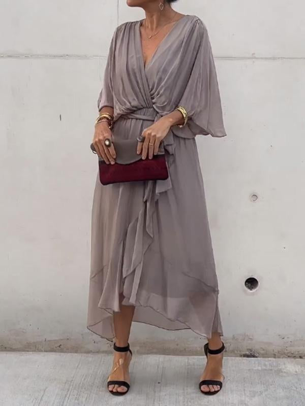 Josephine | Women's chiffon evening dress with V neck for occasions