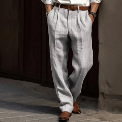 Levi | Men’s Relaxed Tailored Trousers with Soft Pleats | Smooth