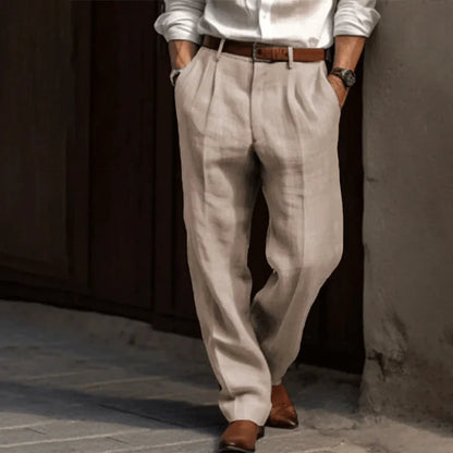 Levi | Men’s Relaxed Tailored Trousers with Soft Pleats | Smooth