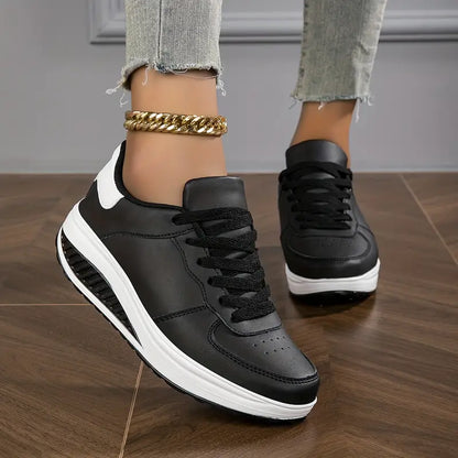 Zanvera | Women Lace Up Sneakers with Cushioned Sole and Supportive Design