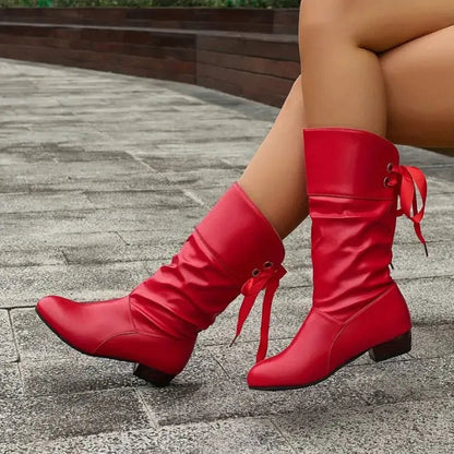 Isabella | Women's Slouchy Block Heel Ankle Boots with Lace-Up