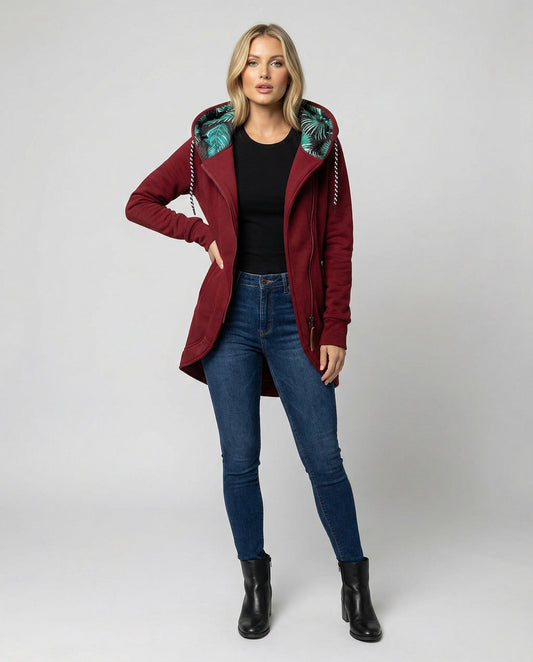 Christine | Women's Hooded Winter Coat with Printed Lining