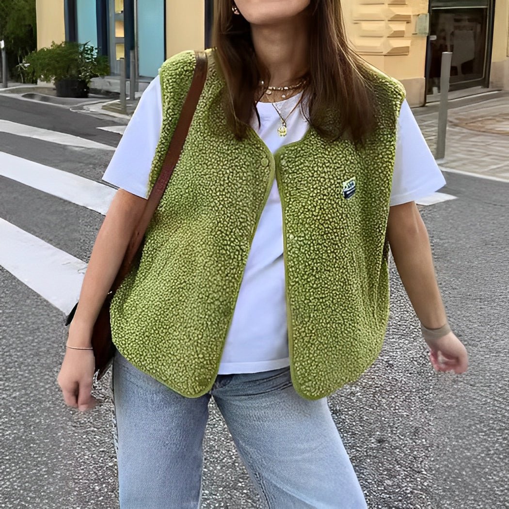 Danica | Women’s Sleeveless Buttoned Vest | Cozy