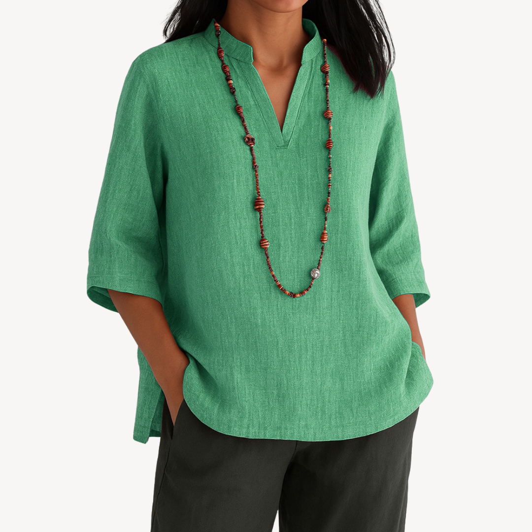Elora | Women tunic top with V-neck and loose fit design