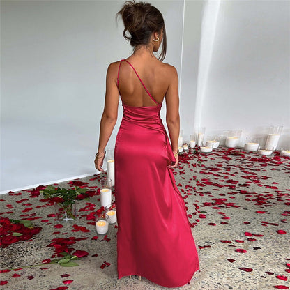 Devina | Women’s One-Shoulder Maxi Dress with High Slit | Elegant